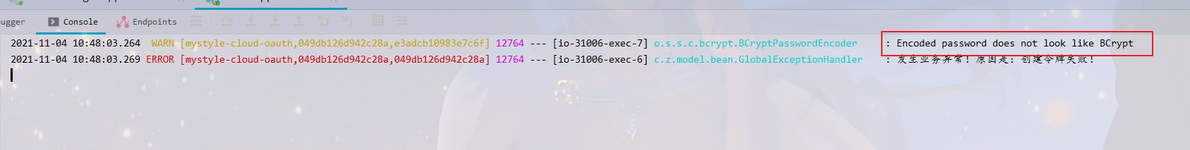 Encoded password does not look like BCrypt
